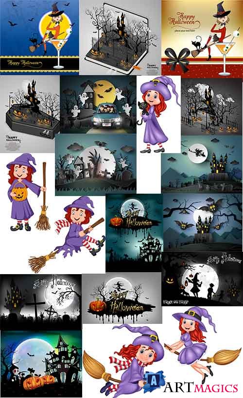 -    / Halloween - Backgrounds in vector