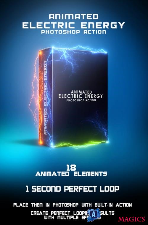 Animated Electric Energy Photoshop Action - 19993233