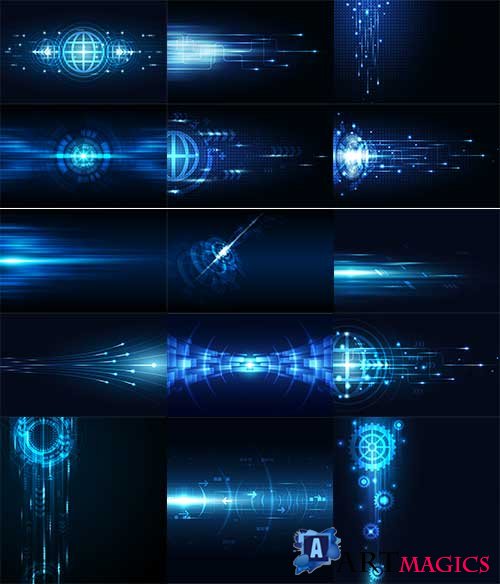     / Abstract blue backgrounds in vector