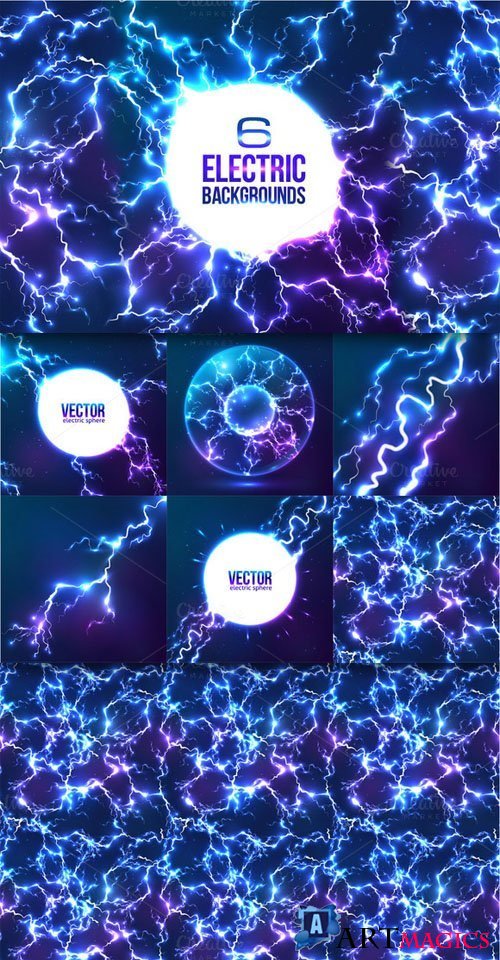 6 lightnings backgrounds (eps+jpg) - CM 106907