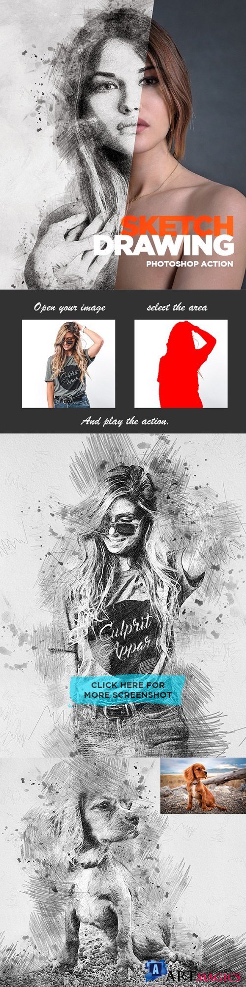 Sketch Drawing - Photoshop Action 22588545