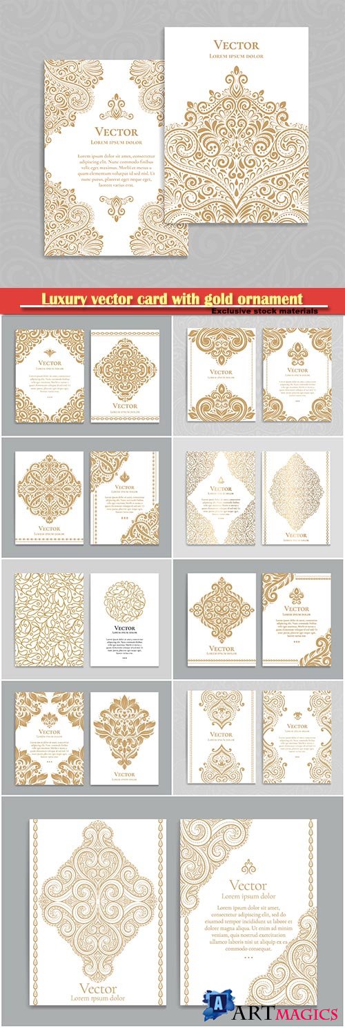 Luxury vector card with gold ornament