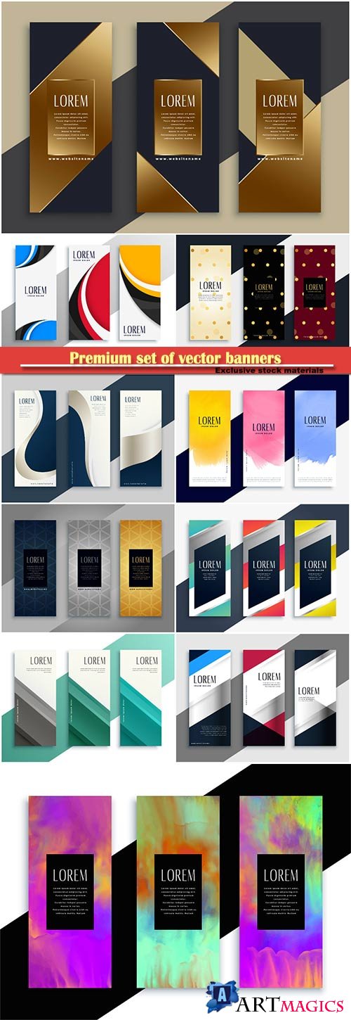 Premium set of vector geometric banners