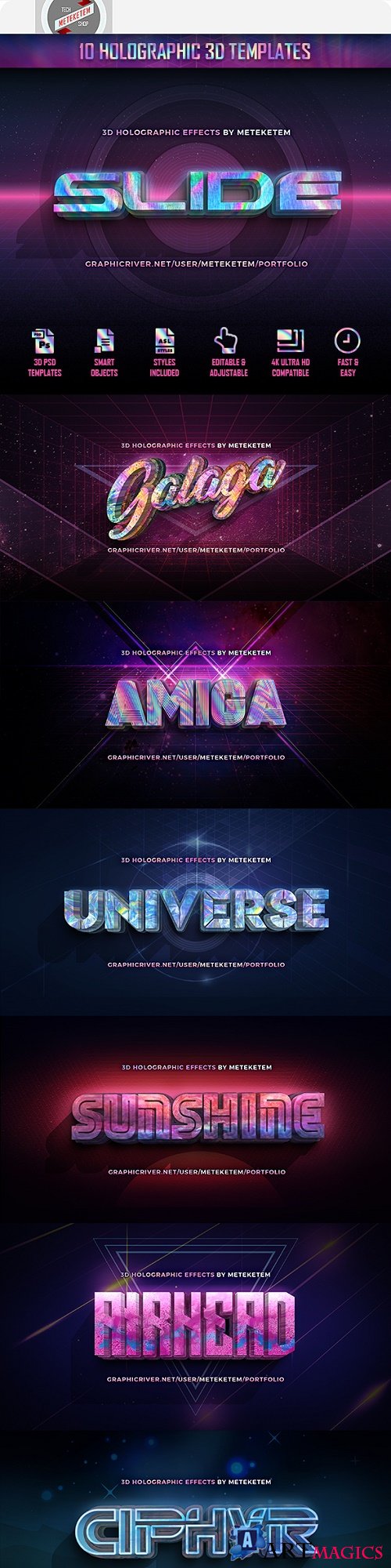 3D Holographic Text Effects 22377756