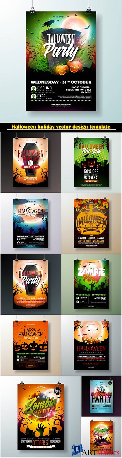 Halloween holiday vector design template
