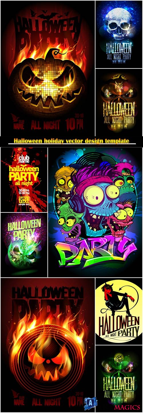 Halloween holiday vector design template # 3