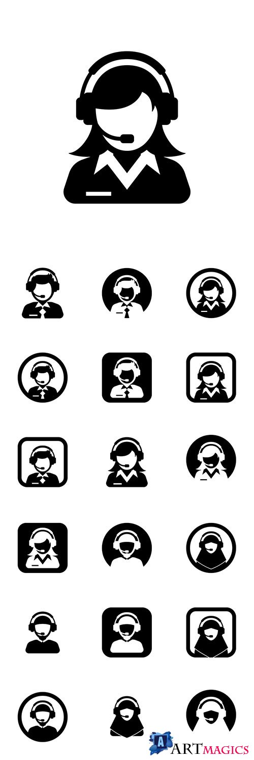 Men and women administrator silhouette vector icon