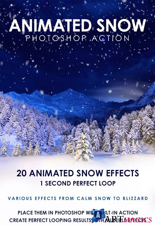 Animated Snow Photoshop Action - 19429039