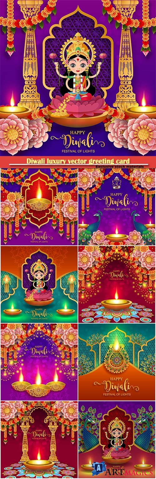 Diwali luxury vector greeting card # 2