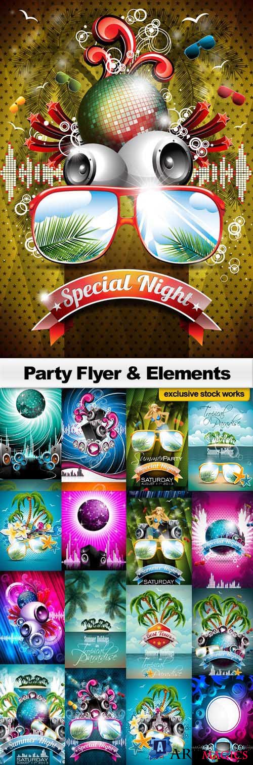 Party Flyer & Elements 25xEPS