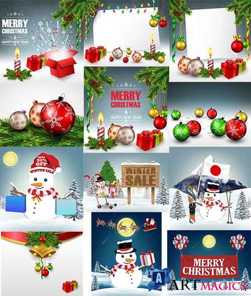   - 3 -   / Christmas backgrounds -3 - Vector Graphics
