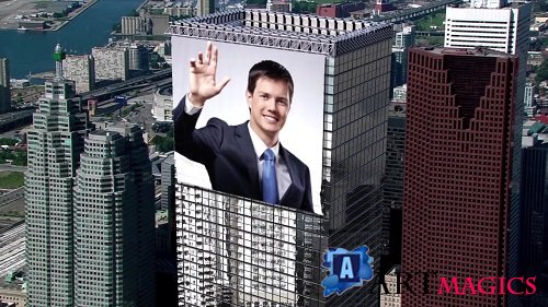 Advertising Poster On A Skyscraper - After Effects Templates