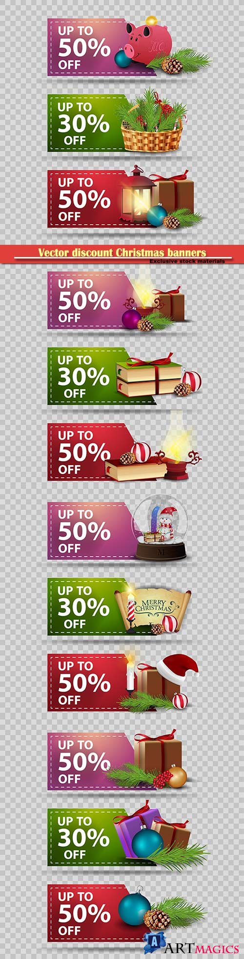 Vector discount Christmas banners