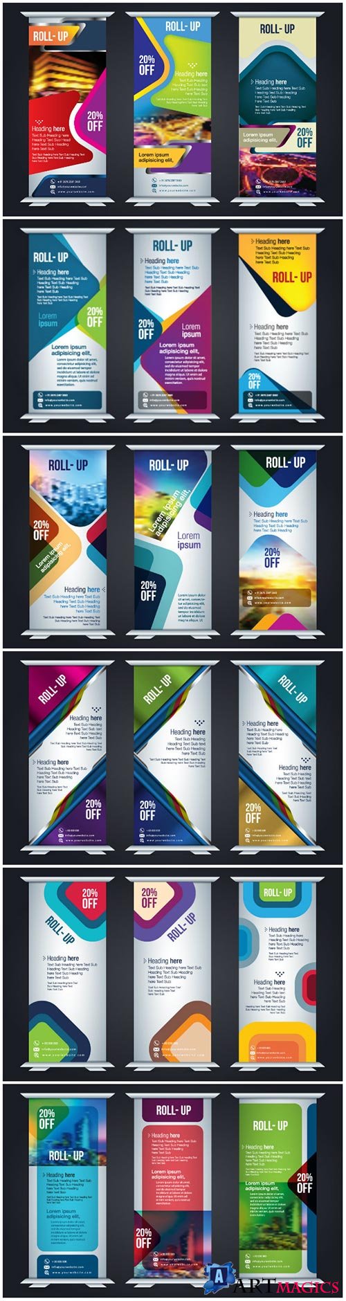 Vertical roll up design template for corporate business