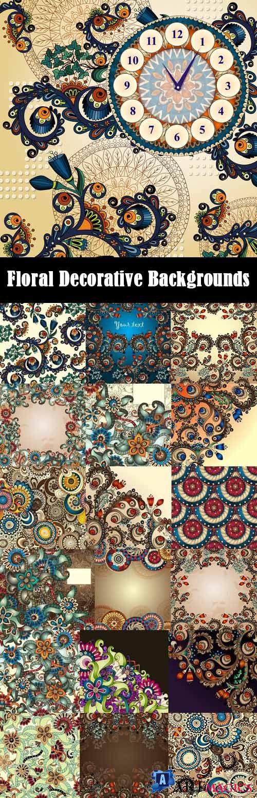 Beautiful Floral Decorative Backgrounds 25xEPS