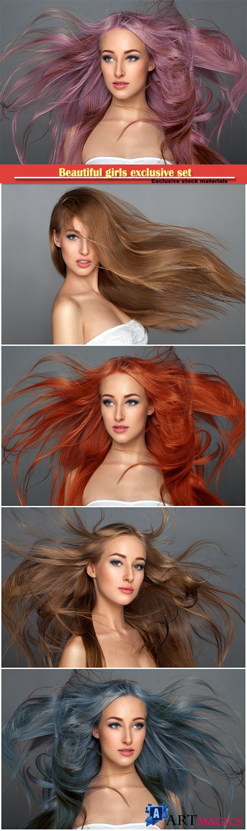 Beautiful girls with different hair color