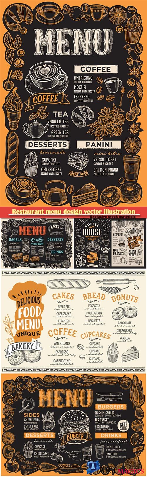 Restaurant menu design vector illustration