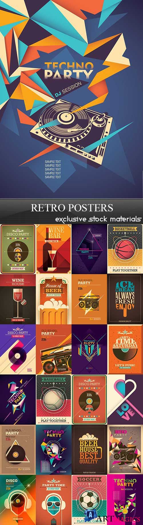 Retro Posters Collection 25xEPS