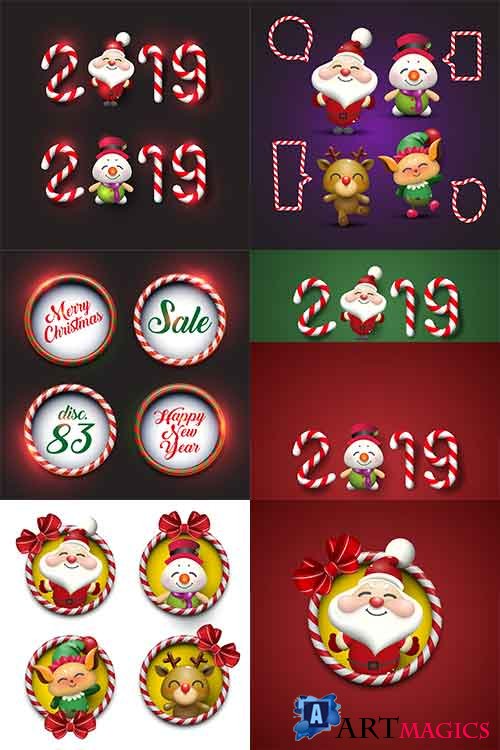       / Christmas backgrounds with frames in vector