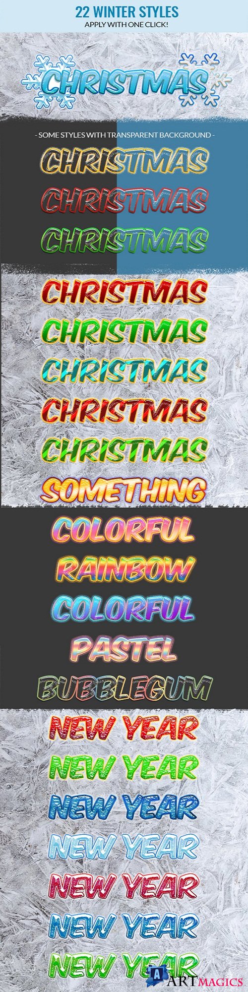 Holiday Christmas Photoshop Text Styles 21078144