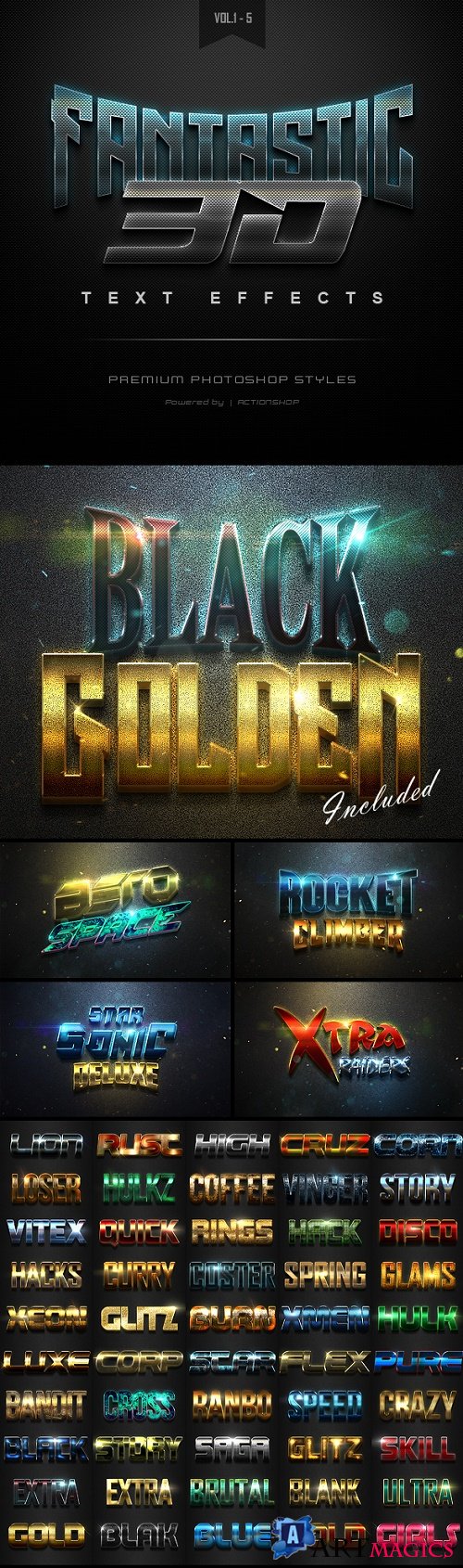 3D Text Effects Bundle One 22461384