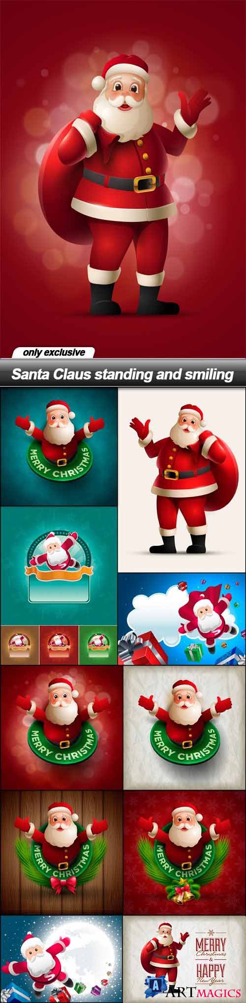 Santa Claus standing and smiling - 11 EPS