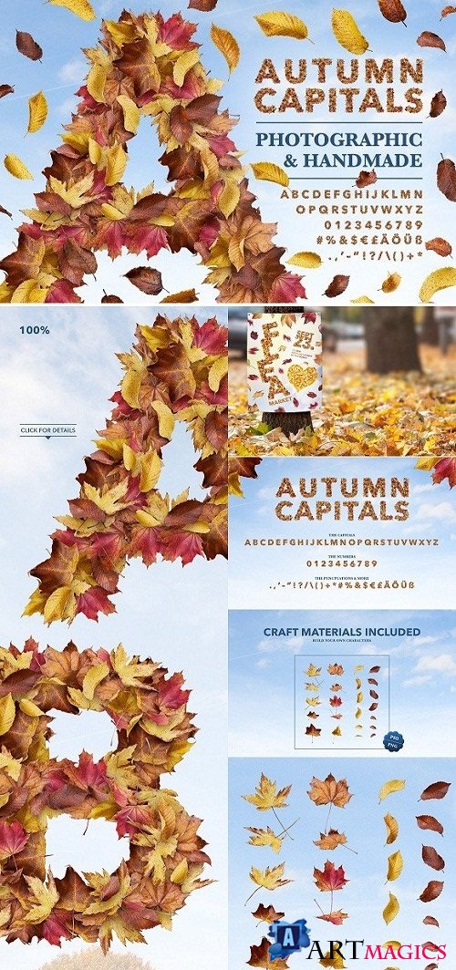 Autumn Capitals - A leaf image font 448628