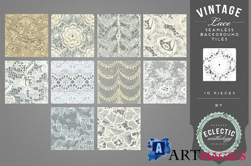 Vintage Lace Seamless Backgrounds - 16976