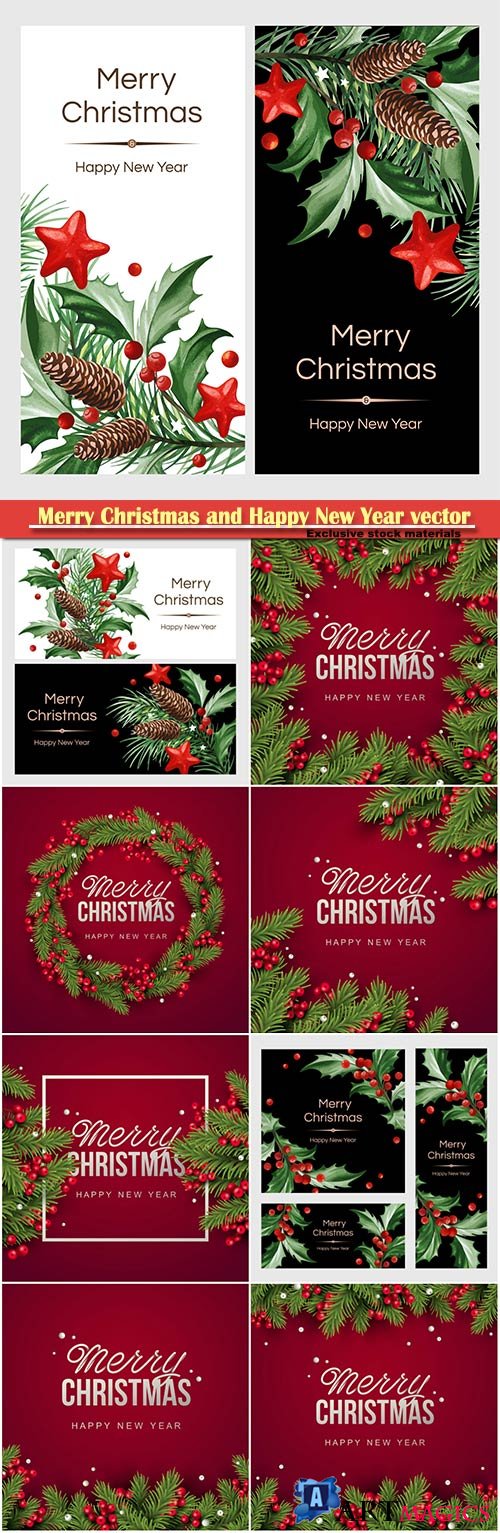 2019 Merry Christmas and Happy New Year vector design # 9