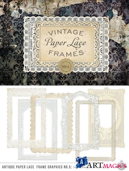 Vintage Paper Lace Frames No. 5 - 76252