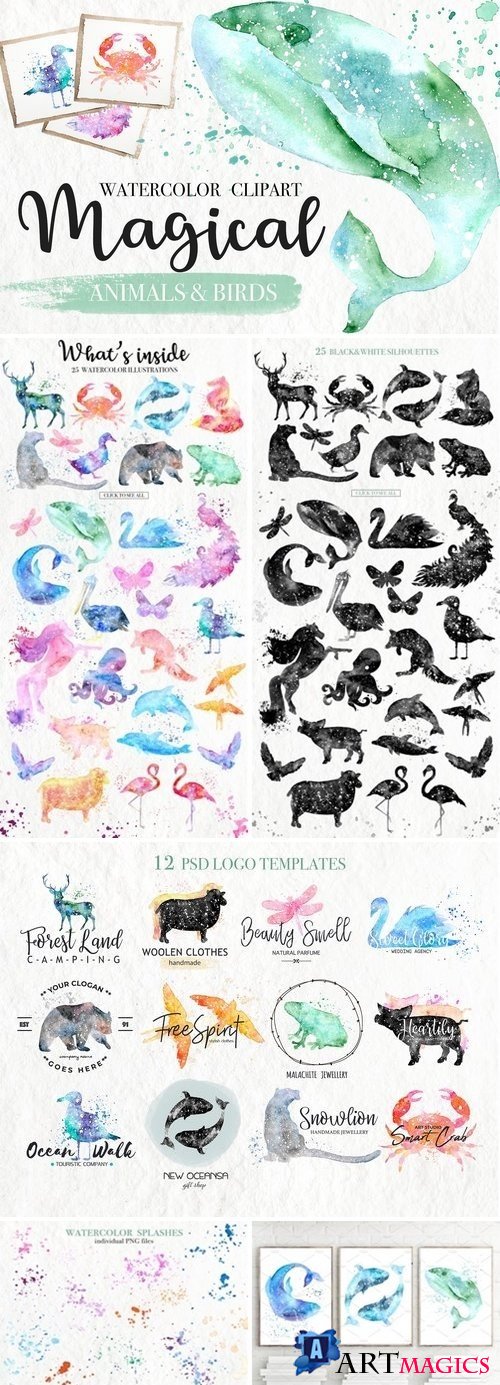 Watercolor Magical Animals 2671254