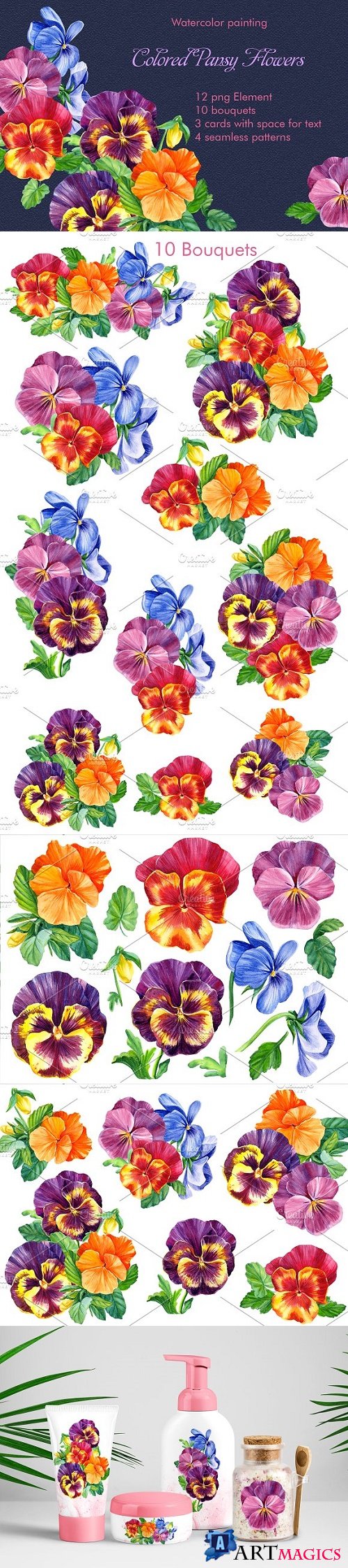 Colored Pansies Flowers 2511868