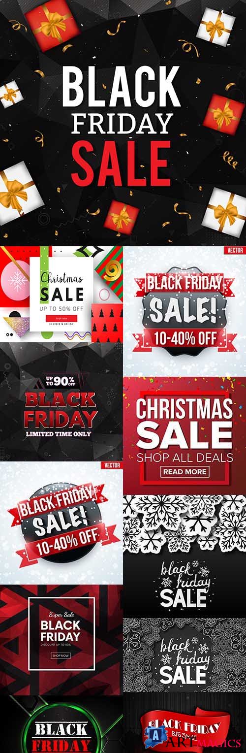 Black Friday Christmas sale special day illustration