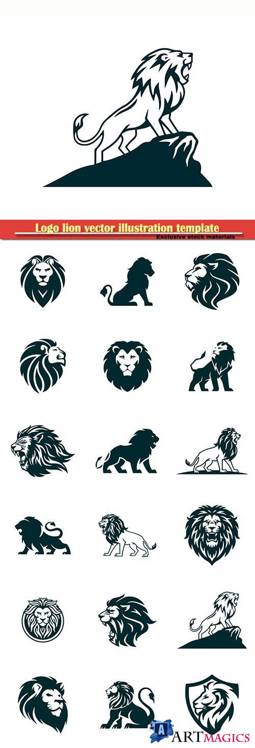 Logo lion vector illustration template