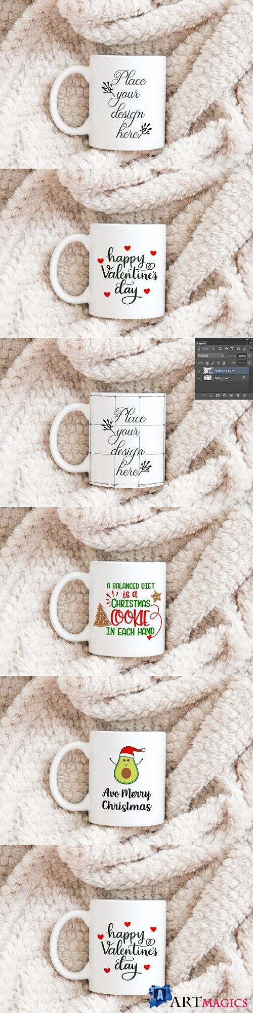 Winter coffee mug mockup xmas mock - 3272203