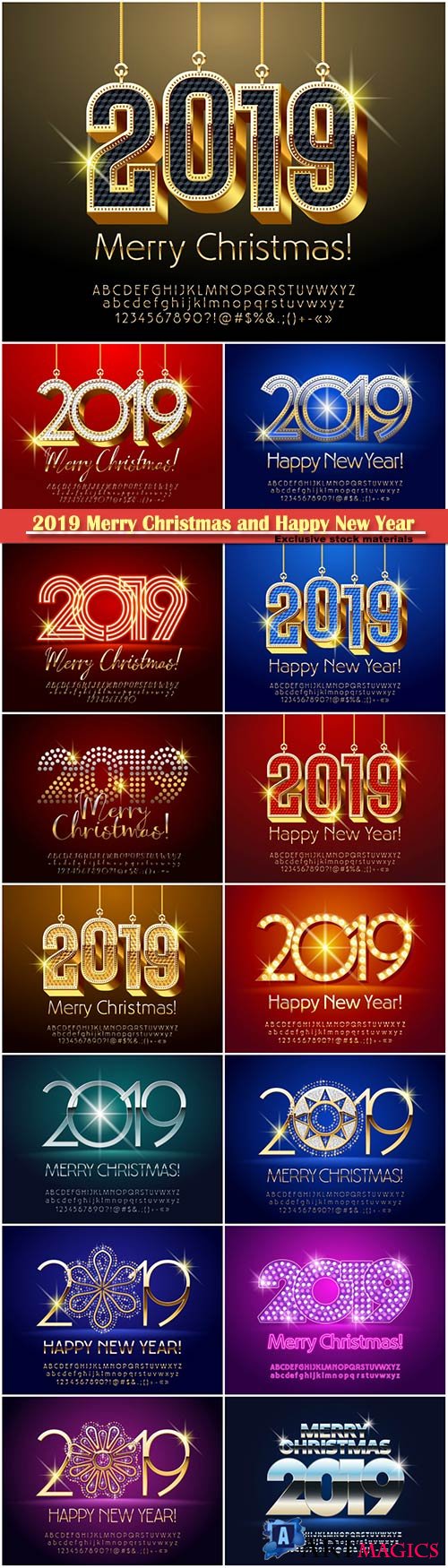 2019 Merry Christmas and Happy New Year sign