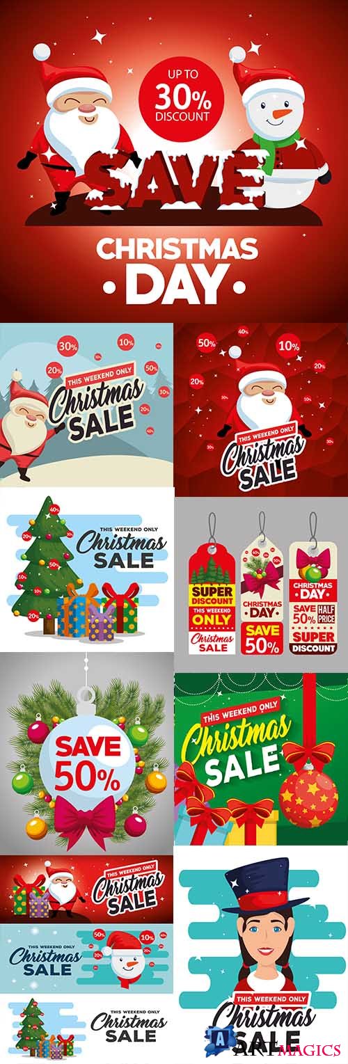 Christmas sale holiday special discount illustration