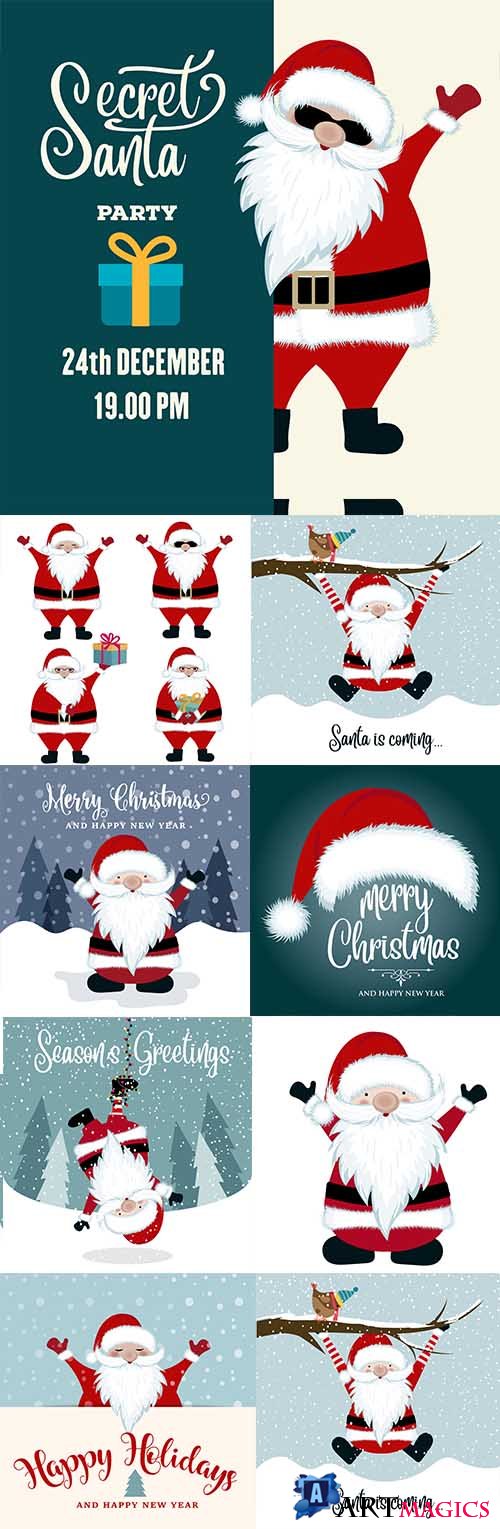 Christmas Santa with gifts an illustration cartoon