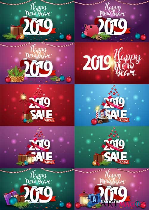     - 10 / Christmas banners in vector - 10