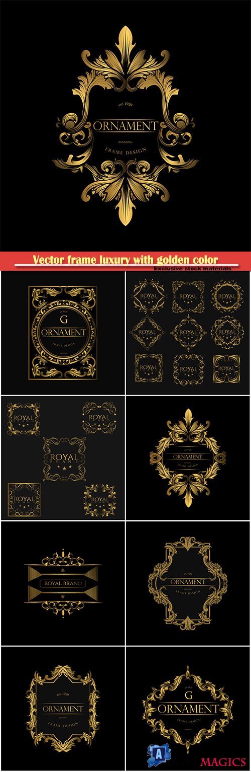 Vector frame luxury with golden color