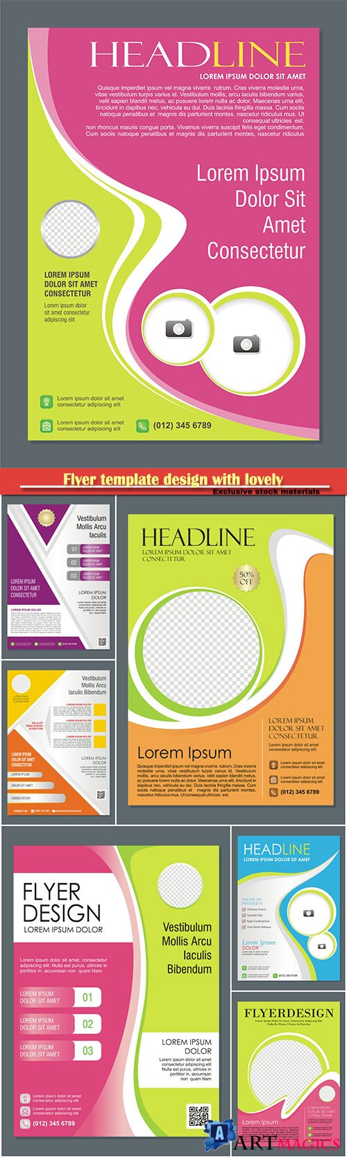 Flyer template design with lovely and stylish design