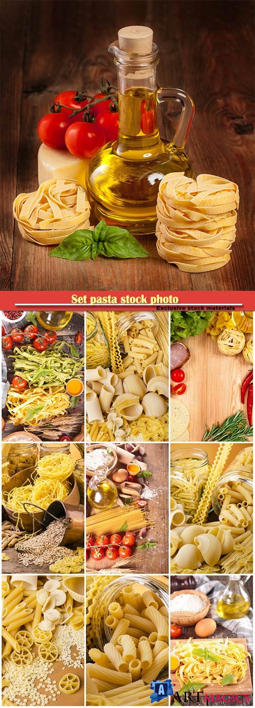 Set pasta stock photo