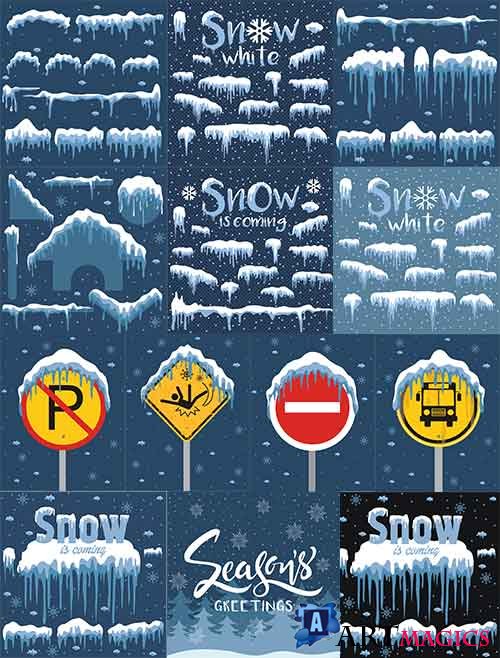     -   / Snow and snowdrifts - Vector Graphics