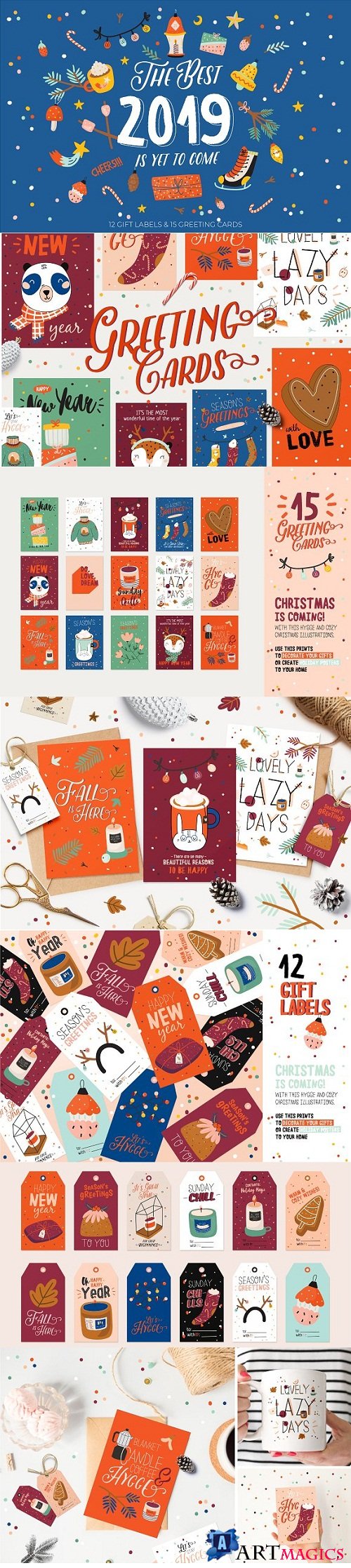 Cute Christmas cards & gift labels - 3136152
