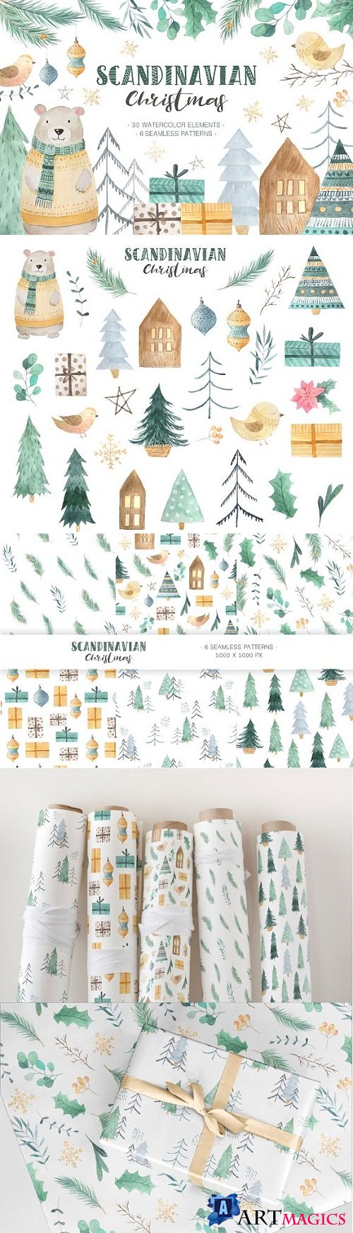 Scandinavian Watercolor Christmas 2031626