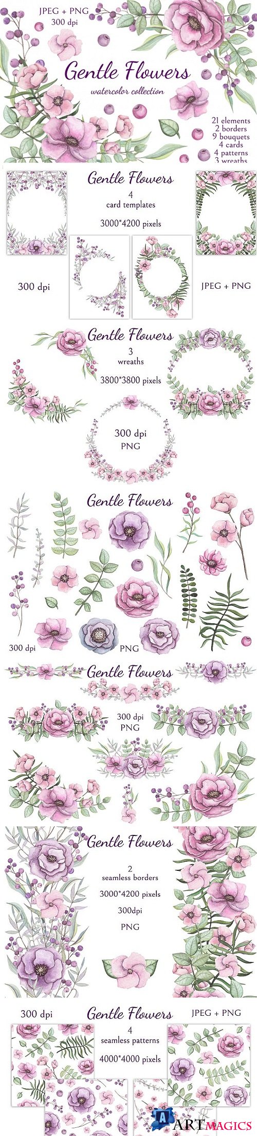Designbundles - Gentle Flowers - 76025