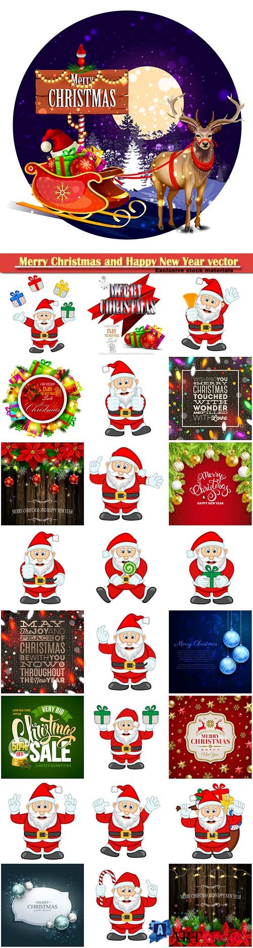Merry Christmas and Happy New Year vector design # 34