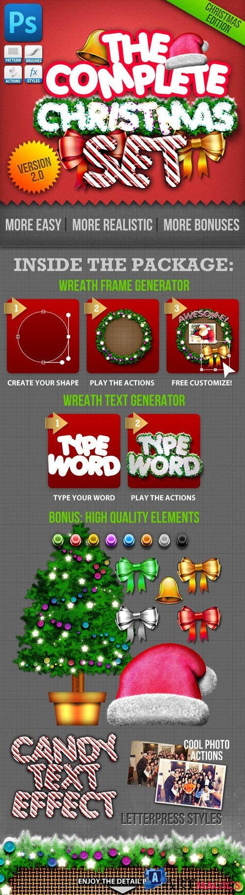 Christmas Generator Set: Actions and Text Styles - 802625