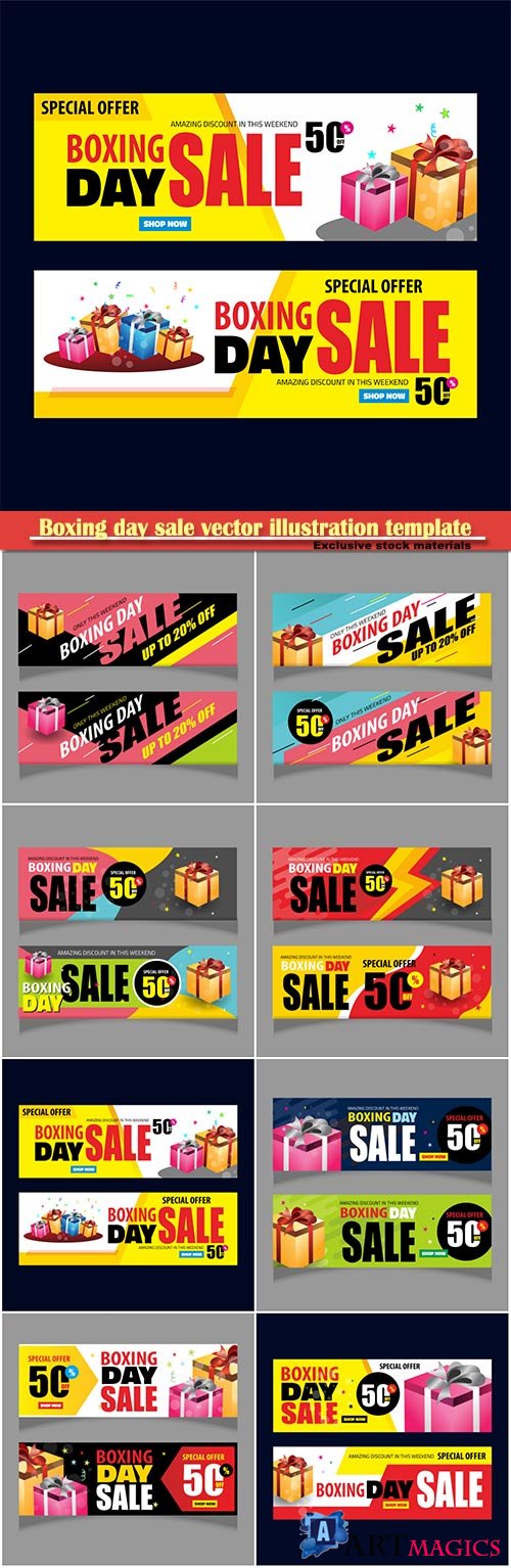 Boxing day sale vector illustration template