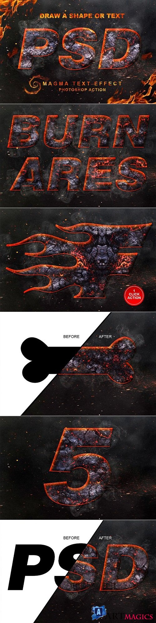 Magma Text Effect Photoshop Action - 2853357